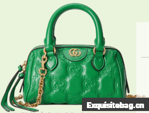 Gucci GG Matelasse leather top handle bag 702251 Bright green