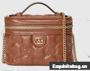 Gucci GG Matelasse top handle mini bag 723770 Light brown