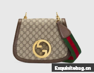 Gucci GG Supreme canvas Blondie medium shoulder bag 699210 Brown