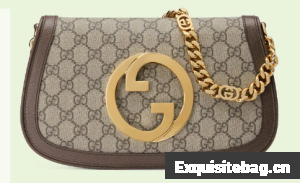 Gucci GG Supreme canvas Blondie shoulder bag 699268 Brown
