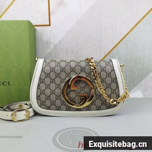 Gucci GG Supreme canvas Blondie shoulder bag 699268 white