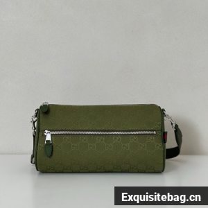 Gucci GG canvas small cylinder bag 834455 green