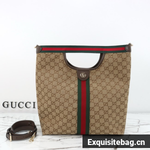 Gucci Giglio small tote bag 865452 beige and brown GG canvas