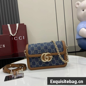 Gucci Go small shoulder bag 826761 Denim blue