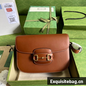 Gucci Horsebit 1955 Original Leather Shoulder Bag 602204 Brown