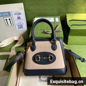 Gucci Horsebit 1955 mini top handle bag 640716 fabric&blue