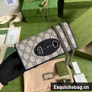 Gucci Horsebit 1955 wallet with chain 621892 blue