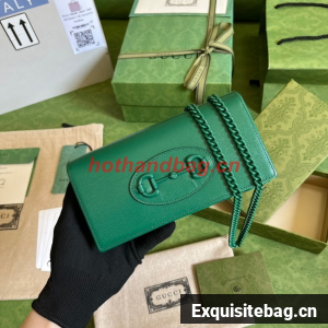 Gucci Horsebit 1955 wallet with chain 621892 green