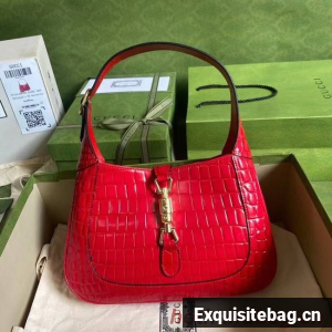 Gucci Jackie 1961 crocodile small shoulder bag 636709 red