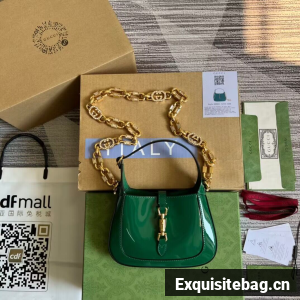 Gucci Jackie 1961 mini patent leather hobo bag 699651 Emerald green