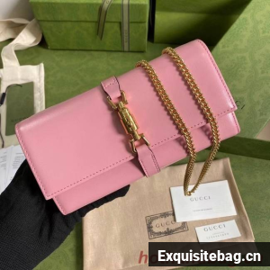 Gucci Jackie 1961 ostrich chain wallet 652681 pink