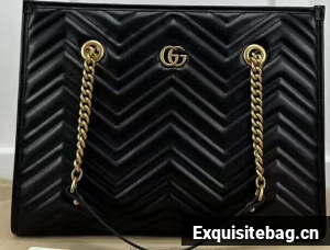 Gucci Marmont Medium Matelasse Shoulder Bag 447627 BLACK