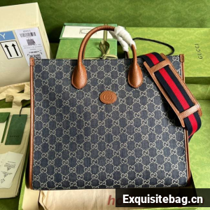 Gucci Medium tote with Interlocking denim G 674148 Blue
