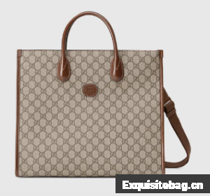 Gucci Medium tote with Interlocking G 674148 brown