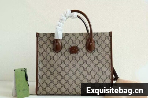 Gucci Small tote with Interlocking G 659983 Brown