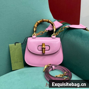 Gucci Mini top handle bag with Bamboo 686864 pink