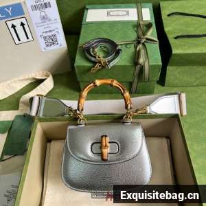 Gucci Mini top handle bag with Bamboo 686864 silver