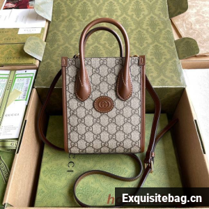 Gucci Mini tote bag with Interlocking G 671623 Brown