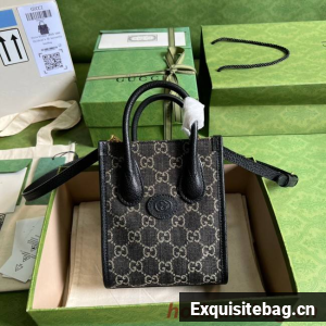 Gucci Mini tote bag with Interlocking G 671623 black
