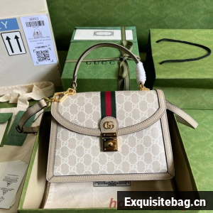 Gucci Ophidia small top handle bag with Web 651055 Beige