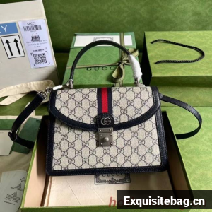 Gucci Ophidia small top handle bag with Web 651055 blue