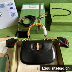 Gucci Small top handle bag with Bamboo 675797 black