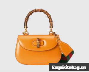 Gucci Small top handle bag with Bamboo 675797 yellow