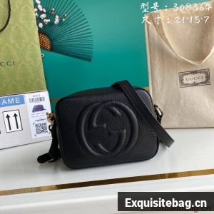 Gucci Soho Original Calfskin Leather Disco Bag 308364 Black