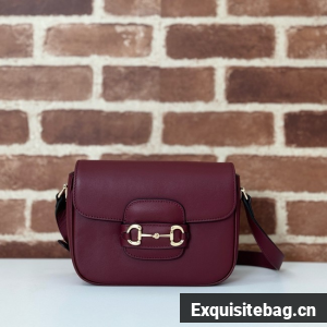 Gucci small shoulder bag leather 815205 Rosso Ancora red