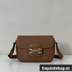 Gucci small shoulder bag leather 815205 brown