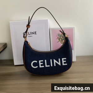 CELINE AVA BAG IN Denim Blue AND CALFSKIN 193952 TAN