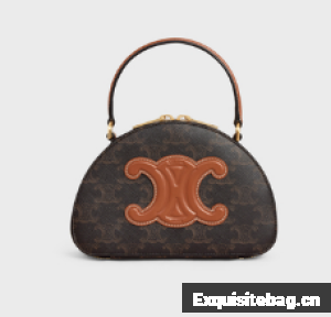 CELINE HALF MOON CASE TRIOMPHE CANVAS 10K642 TAN