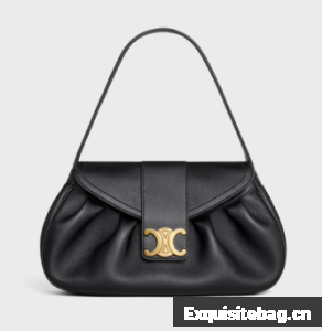 CELINE MEDIUM POLLY BAG IN SUPPLE CALFSKIN 115633 BLACK