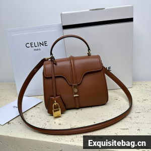 CELINE MINI 16 IN SATINATED CALFSKIN 197983 brown