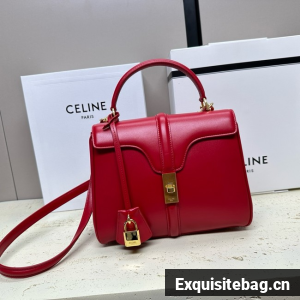 CELINE MINI 16 IN SATINATED CALFSKIN 197983 red