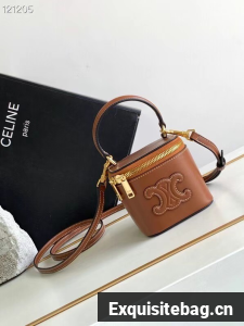 CELINE MINI VANITY CASE IN CALFSKIN 10J762 brown