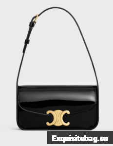 CELINE SHOULDER BAG TERENCE IN PATENT CALFSKIN 118313 black