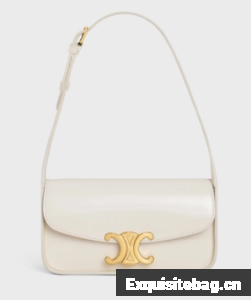 CELINE SHOULDER BAG TERENCE IN PATENT CALFSKIN 118313 white