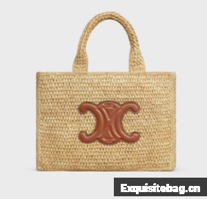 CELINE SMALL CABAS THAIS IN RAFFIA AND CALFSKIN 116302