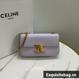 Celine CHAIN SHOULDER BAG TRIOMPHE IN SHINY CALFSKIN 197992 LIGHT LILAC