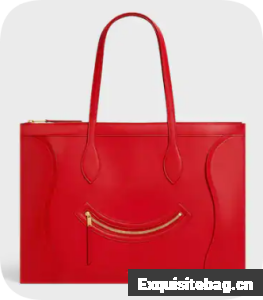 Celine FLAT CABAS NEW LUGGAGE IN GLOSSY CALFSKIN 123963 Ultra Red