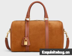 Celine LARGE BOSTON in SUEDE CALFSKIN 121323 TOBACCO
