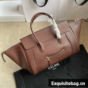 Celine LARGE SMILING NEW LUGGAGE IN LAMBSKIN 123683 brown