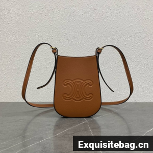 Celine MINI BUCKET CUIR TRIOMPHE IN SMOOTH CALFSKIN 100753 BROWN