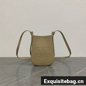 Celine MINI BUCKET CUIR TRIOMPHE IN SMOOTH CALFSKIN 100753 Khaki