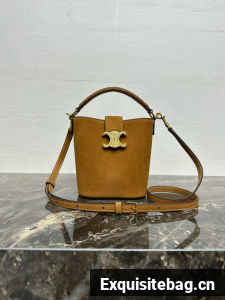 Celine MINI BUCKET LOUISE IN NUBUCK CALFSKIN 10N473 tan