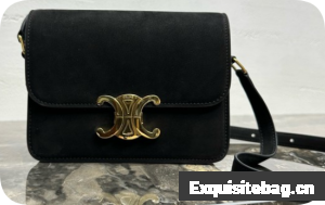 Celine TEEN TRIOMPHE BAG IN NUBUCK CALFSKIN 188423 black