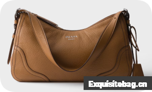 Prada Aimee large leather shoulder bag 1BC280 Caramel