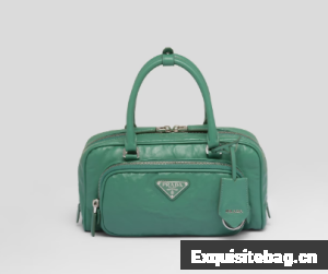 Prada Antique nappa leather multi-pocket top-handle bag 1BB099 green