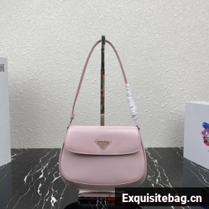 Prada Cleo brushed leather shoulder bag with flap 1BD311 Lavender